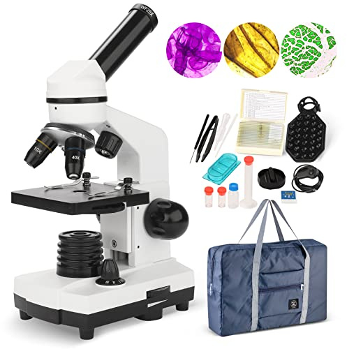 Microscopio per bambini e principianti 100X-1000X, microscopio professionale con adattatore per smartphone, include set di vetrini, adatto per l'educazione scientifica domestica