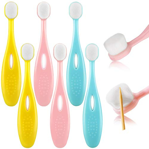 Patelai 6 Pcs Kids Nano Toothbrush with 20000 Soft Bristles, Cute Style