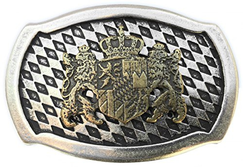 BELTINGER Gürtelschnalle Löwen mit Wappen | Buckle Wechselschließe Gürtelschließe 40mm Massiv | Für die Tracht