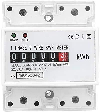 Contatore del Consumo di Energia Elettrica, Wattmetro del Consumo di Energia Monofase, Contatore KWH Monofase a Due Fili DDM75S 10-40A, Misuratore di Energia del Consumo di Energia Elettrica del Consu