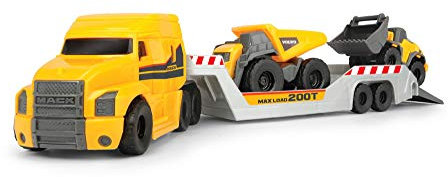 Dickie Toys 203725005SDN - Mack/Volvo Langstrecker - Inklusive 2 x Fahrzeuge, Bewegliche Teile, 32 cm + 9 cm, Ab 3 Jahren