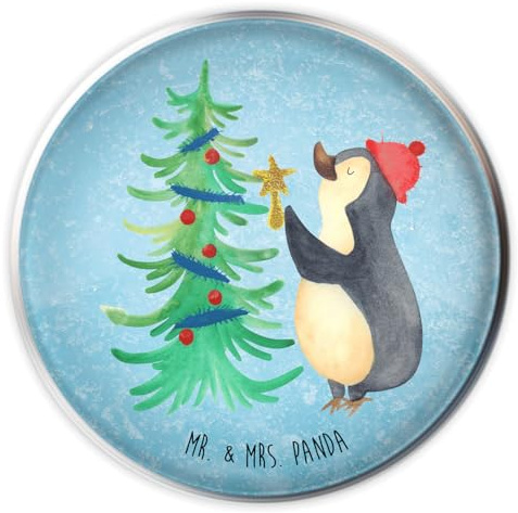 Mr. & Mrs. Panda Waschbecken-Stopfen Pinguin Weihnachtsbaum - Geschenk, Waschbecken Stöpsel, Weihnachten, Abflussstöpsel, Winter, waschbeckenstöpsel, stopfen, Ablaufgarnitur