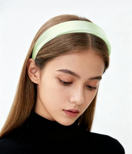 axy Haarreif mit Stoff gepolstertes Candy Colours und Satin Bezogen - Wunderschön Damen Stirnband Haarschmuck Haarreifen HRK7A (Hellgrün)