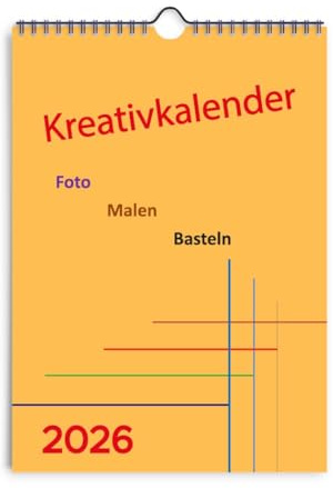 Bastelkalender 2026 DIN A4 Hochformat zum Basteln und Selbstgestalten DIY (Sonnengelb)