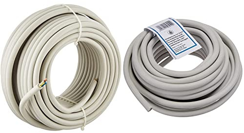 Kopp 150825001 Mantel-Leitung NYM-J, 3 x 1.5 mm², 25 m, grau & 153010840 Mantel-Leitung NYM-J 5 x 1.5 mm², 10 m, grau