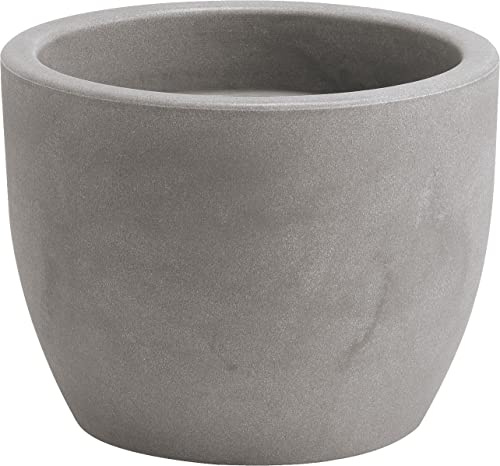 Nicoli Vase HERA MATT Schale, aus drehbarem Harz, für Innen- und Außenbereich, Durchmesser 30 cm, 40 cm, 50 cm, 60 cm (Ø 30 cm, Asche)