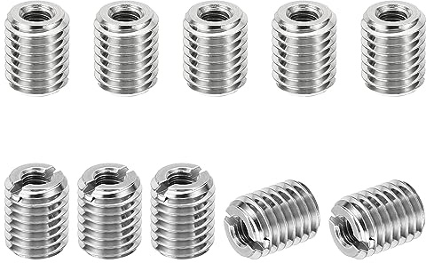 PATIKIL Insert Fileté, M12*1,75 Mâle Vers M6*1 Femelle 15mm 10 pcs | Filetage Adaptateurs Manchon Réduction Écrou, Réparation Insérer Écrou Vis Réducteur, Conversion Inox Acier Fixation