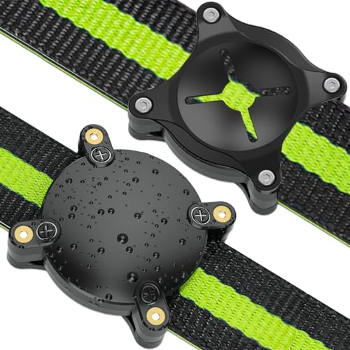 SCALLOP AirTag Hundehalsband-Halter, IP68, wasserdicht, Airtag-Halterung für Hundehalsband, hartes TPU, ultraleicht, kleine Schnalle, geeignet für alle Airtag-Halsbänder, Hunde und Katzen, kompatibel