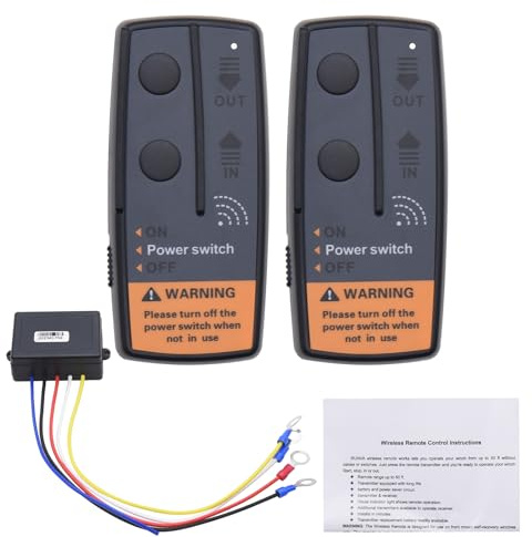KAOLALI Kabellose Seilwinde Fernbedienungs-Set 12V/24V, für Auto, ATV, LKW | Fernbedienung für Seilwinde 2-teilig, Universelles Hochempfindlich Elektrisches Seilwinden Controller