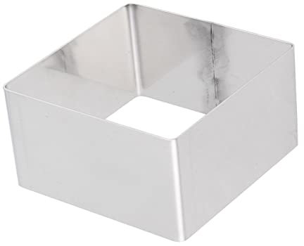 Zerodeko Square Stainless Steel Cake Ring Mold 5 Inch Mousse Ring Baking Tool for Pastry and Dessert Baking