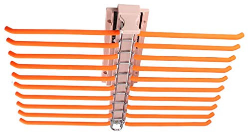 SIBEG Rosa Push-Pull-Hosenregal für den Kleiderschrank, ausziehbares Hosenregal, 20 Jeans-Aufbewahrung, gedämpfte Gleitschiene, Organizer-Aufbewahrungsregal für den Schrank, beflockte Hosenstange