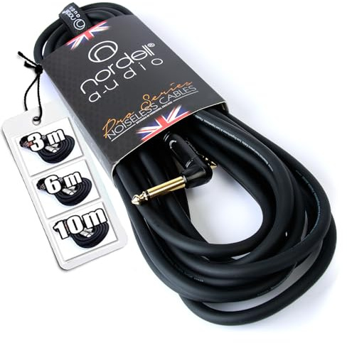 Pro Guitar Lead/Cable: 32ft/10m Electric/Electro-Acoustic/Bass Right Angled