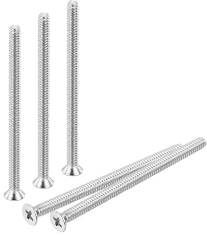 uxcell 50 Pcs #4-40x1-3/4 Inches Machine Screws Phillips Countersunk Screws Fasteners Bolts 304 Stainless Steel Silver for Wall Socket,House Repairs