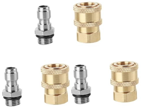 Yardenfun 3St Schnellkupplung plug klinkenstecker auto wascheimer die mi wasseranschluss metr männliche Schnellstecker 1/4 Stecker Werkzeuge zum Autowaschen Hochleistung Hochdruckanschluss