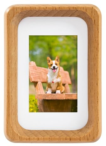 TEYCLZORE 3 inch Wooden Small Photo Frame, Tabletop Cute Mini Picture Frame with Mat for Displays 3x5cm Photos, 2x3 inch Natural Beech Wood Photo Picture Frame, for Vertical or Horizontal Display