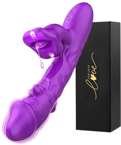 Vibromasseurs sex toýs femme, 3 IN 1 vibromasseur, femme clitoridien puissant sex toys gode vibro-masseur avec 6 modes de frapper 7 modes de léchage et de mordre vibro sex toýs couple sextoy