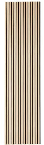 Atmosphera Créateur d'intérieur - Panneau Décoratif Tasseaux Bois Colva - 240x60cm - Beige Fond Noir - Réduction du Bruit - Entrée, Chambre, Salon