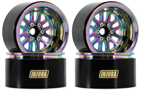 INJORA 2.2 Brass & Aluminum Beadlock Wheel -10mm Offset Rim for SCX10 TRX4 1/10 RC Crawler Upgrade