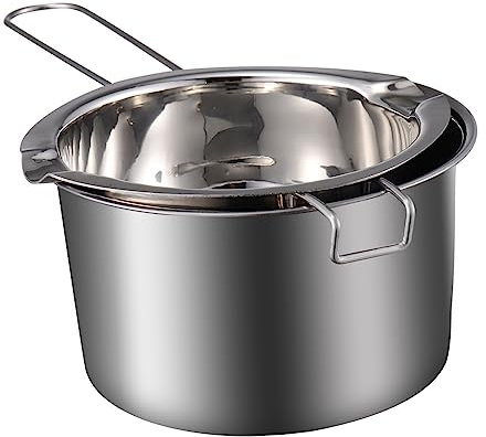 FELTECHELECTR Wax Melting Double Boiler Pot, 400ml Stainless Steel Mixing Bowl with Rust-Resistant Design, for Cheese and Candle Making