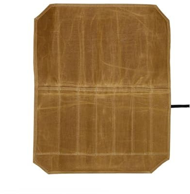 CLKE Chefs Knife Roll Bag, 12OZ Waxed Canvas Knife Bag with 7 Slots, Large Capacity Knife Roll for Chefs, Portable Cutlery Tool Roll Case, Knife Bags for Chefs, Gift for Chefs & Culinary Enthusiasts