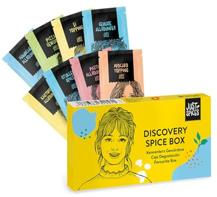 Just Spices Kennenlern Gewürzbox I 8 Gewürzmixe in Probiergröße I In Geschenkbox I Gewürzbox