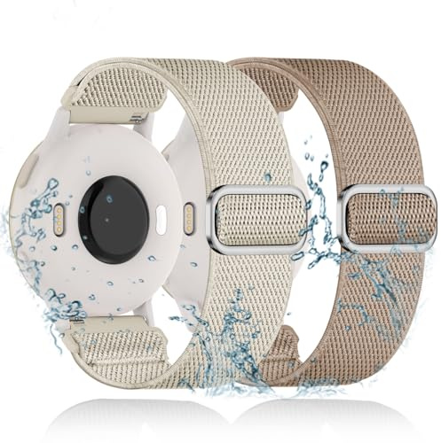 2 Stück Elastisch Wasserdicht Nylon Armband Ersatz für Garmin Vivoactive 5/Vivoactive 3/Garmin Venu 2 Plus Armband,20mm Elastische Nylon Loop Dehnbare Ersatzband für garmin Forerunner 55/245/645