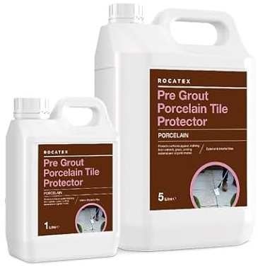 ROCATEX Pre-Grout Porcelain Tile Protector – 1 Litre | Grout Residue Barrier for Porcelain & Stone Tiles | Reduces Staining & Eases Cleanup | Ideal for Polished & Textured Surfaces | Trade-Quality