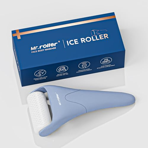 Mr.roller Ice Roller, Rullo per ghiaccio viso, Ice Roller viso, Gel Face Roller per tonifica e riduce i pori, riduce il gonfiore, emicrania, sollievo dal dolore