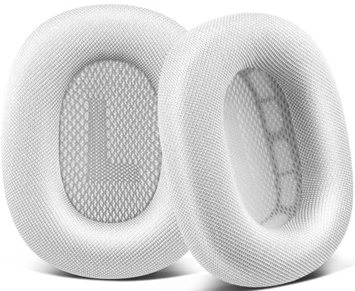 SOPROM Ohrpolster Ersatz für Airpods Max Over-Ear Kopfhörer, Ohrpolster mit strapazierfähigem Netzstoff, weicher Schaumstoff - Weiß