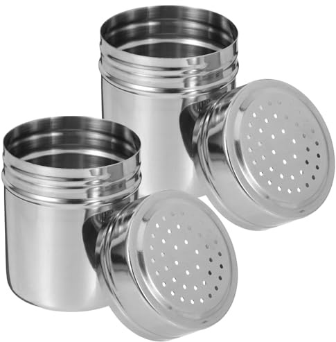 STOBAZA 2piezas Dispensador De Especias Inoxidable Contenedor De Sazonadores Portátil Para y Pimienta Utensilios De Cocina Para Camping y Restaurantes