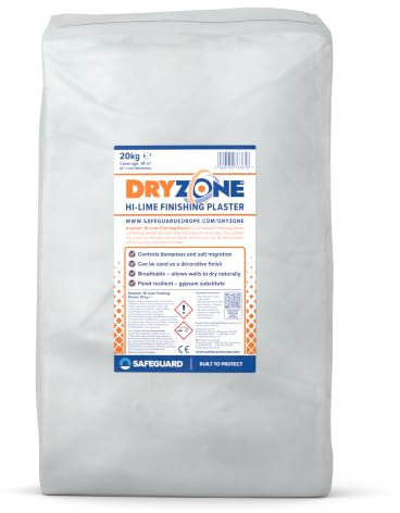 Dryzone Hi-Lime Finishing Plaster 20kg - Breathable Lime Finish for Internal & External Walls. For Use After Rising Damp Treatment