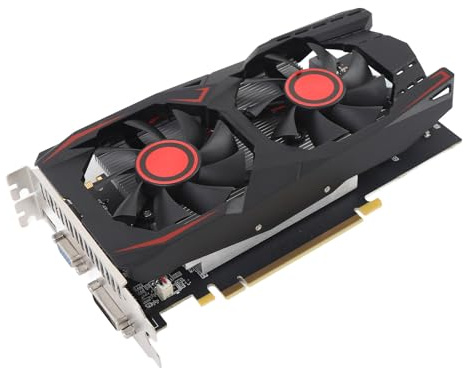 XUMIUZIY Tarjeta Gráfica 550TI, 6GB GDDR5 192bit PCIe 2.0 16x Tarjeta de Gráficos de Juegos, Tarjetas de Video de Computadora con DVI/VGA/HDMI Outport, Doble Ventilador Silencioso,