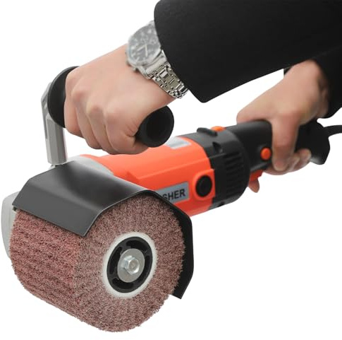 Donened - Satiniermaschine, 1400W Schleifmaschine Bürstenschleifer mit Schutzhülle, 600-3600RPM Poliermaschine Multischleifer für Holz, Metall, Stein, Fliesen, Kunststoff