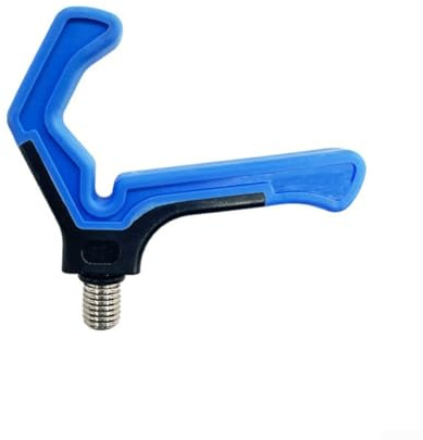 Gdfnmogo Grobe Feeder L-Form Karpfenangelrutenhalter Kopf mit 3/8 Gewinde für die meisten Halterungen, ABS TPE Material, Rutenauflage, Zubehör für grobe Angelruten (blau)