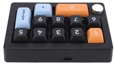 Fockety Mechanische Gaming-Tastatur mit 12 Tasten, tragbares Einhand-Tastenfeld, programmierbare Makro-Tastatur mit RGB-Hintergrundbeleuchtung und Joystick-Steuerung, für Computer (Black)
