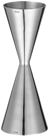 Dosatore Cocktail Misuratore for barra jigger doppio cocktail in stile integrato con strumenti for motivo inciso(Silver 60 90ml)