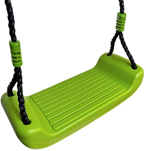 Schaukelsitz Kinder Kunststoff Apfelgrün – Brettschaukel Wetterfest mit Topring, Verstellbares Seil 90–150 cm, Belastbar bis 70 kg, Für Schaukelgerüste bis 210 cm Höhe