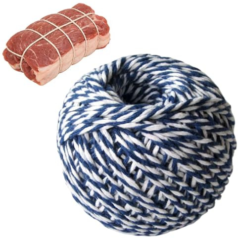 Jubilofex Spago da Macellaio - 85 M di Cotone Morbido per Alimenti, 2 Mm, Spago per Cottura Artigianale | per Carne, Salsicce, Arrosti, Avvolgimento, Giardinaggio, Uncinetto, Maglieria, Hobby