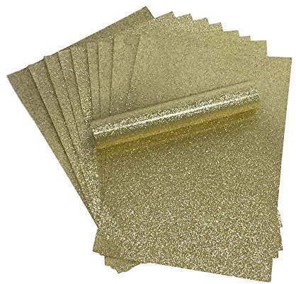 Syntego A4 Glitzerpapier, glitzernd, weich, fusselfrei, dick, 150 g/m², 40 lb, 10 Blatt (Gold)