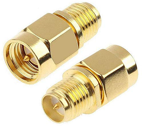 TengKo SMA Male Plug to RP-SMA Female RF Straight Connector Gold Plating Adapter for Wi-Fi Antenna Repeaters Radio Signal Extension Cable (2 PCS)