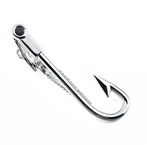 HAWSON Slipsklämma för män nyhet slipstång för män – slips tillbehör gåva e mässing, colore: Fishhook, cod. 20181