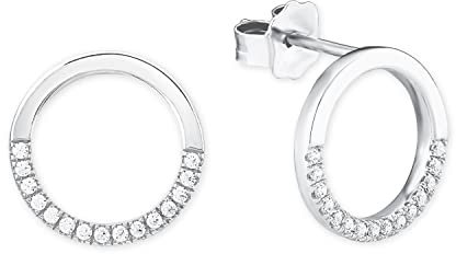 s. Oliver Ohrringe für Damen, Zirkonia / 925 Sterling Silber, Rhodiniert