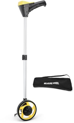Rueda de Medición Plegable, Herramienta de Medición Profesional | Rueda De Medir Distancia, Pantalla Lcd Grande, Plegable Con Bolsa, Para Topógrafos Construcción Carreteras， Negro