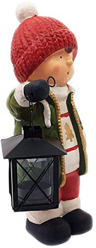 Wichtelstube-Kollektion XL Deko Figur Winterkinder Junge Weihnachtsfigur 27cm Keramikfigur Weihnachten Gartenfigur