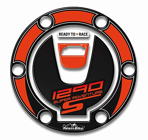 Resin Bike Aufkleber für Motorrad Kompatibel mit KTM 1290 Super Adventure S 2017 2018. Tankdeckelschutz vor Stößen und Kratzern. 3D-Harzklebstoff - Stickers - Made in Italy