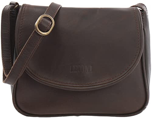 LECONI kleine Umhängetasche Damentasche Schultertasche Festivaltasche Leder 22x18x6cm LE3047