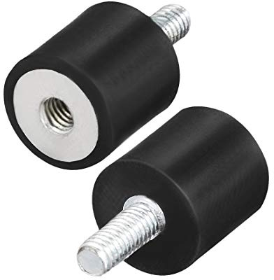 sourcing map 4Stk. M4 Stecker Buchse Gummihalterungen 13 mm x 13mm Schwarz | Schwingungsisolatoren Stoßdämpfer