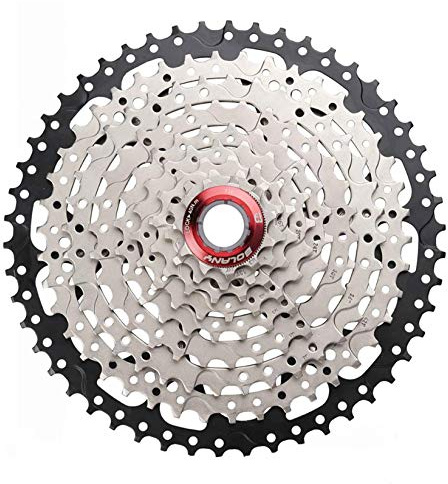 BOLANY 8-9-10-11-12 Geschwindigkeitskassette 11-32T 11-36T 11-40T 11-42T 11-46T 11-50T 11-52T Wide Ratio MTB-Fahrradteil Freilauf Ritzel mit Umwerferverlängerung (10 Geschwindigkeit 11-46T)
