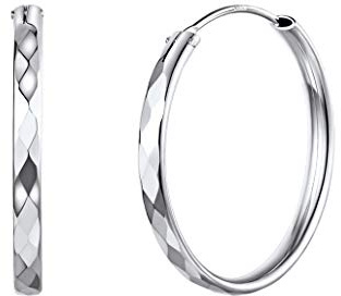Silvora Vintage Damen Creolen Hoop Ohrringe Silber/Gold 30mm/50mm/70mm 925 Silber Frauen Mädchen Creolen Ohrstecker Geschenke für Mama Freundin Paar