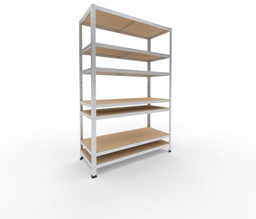 shelfplaza Home 180x120x50cm Schwerlastregal verzinkt mit 7 Böden x 125kg | Kellerregal · Lagerregal · Metallregal · Regale für Kellerraum · Steckregal · Abstellraum Regal